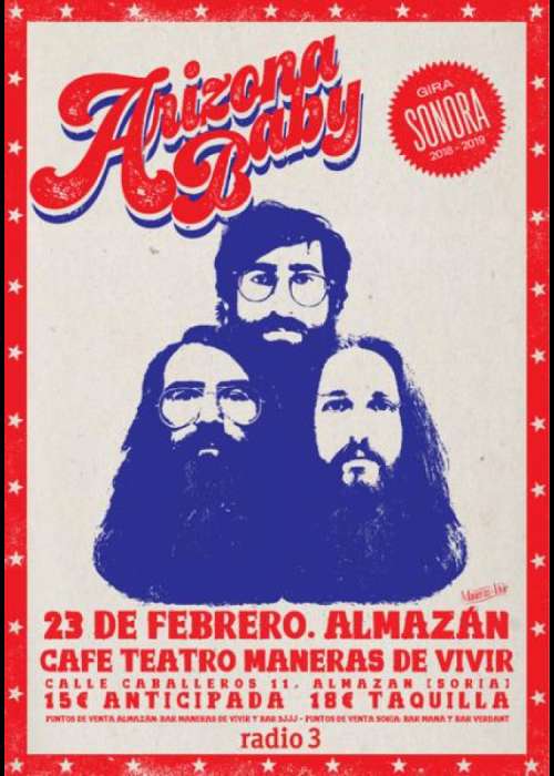 Cartel de Concierto de Arizona Baby en Almazán