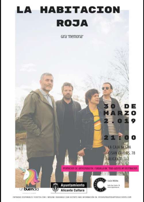 Cartel de Concierto de La Habitación Roja en Alicante