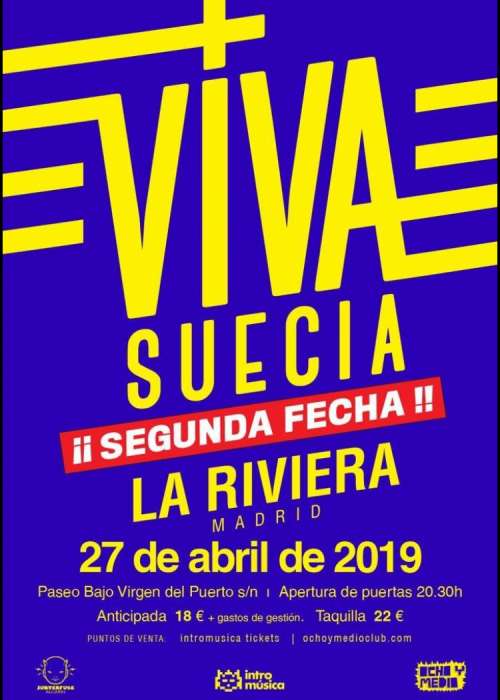 Cartel de Concierto de Viva Suecia en Madrid