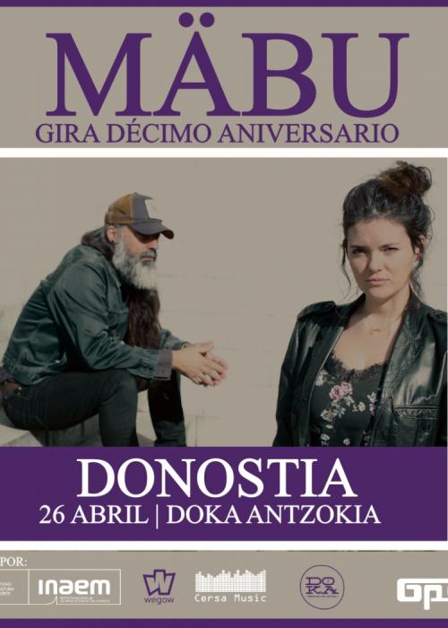 Cartel de Concierto de Mäbu en Donostia-San Sebastián