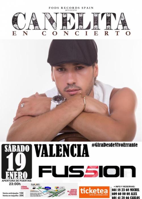 Cartel de Concierto de Canelita en Valencia