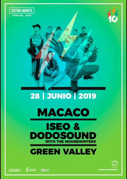 Cartel de Concierto de Macaco + Iseo & Dodosound + Green Valley en Getafe