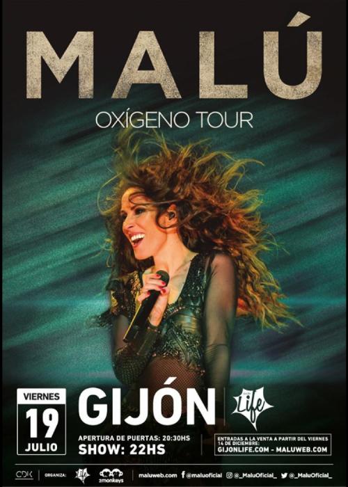 Cartel de Concierto de Malú en Gijón (Cancelado)
