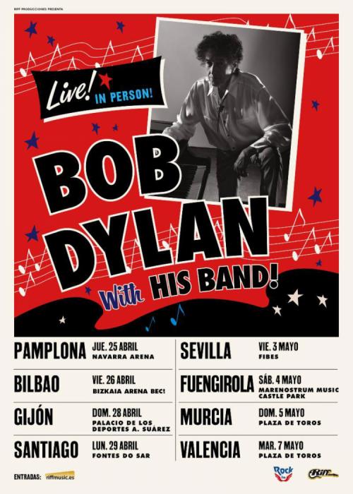 Cartel de Concierto de Bob Dylan en Murcia