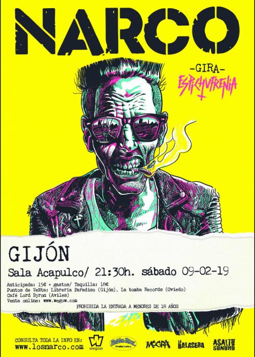 Cartel de Concierto de Narco en Gijón