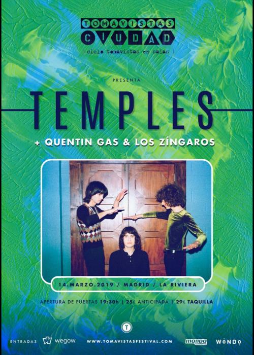Cartel de Concierto de Temples + Quentin Gas & Los Zíngaros en Madrid