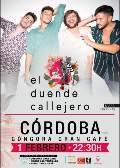 Cartel de Concierto de El Duende Callejero en Córdoba