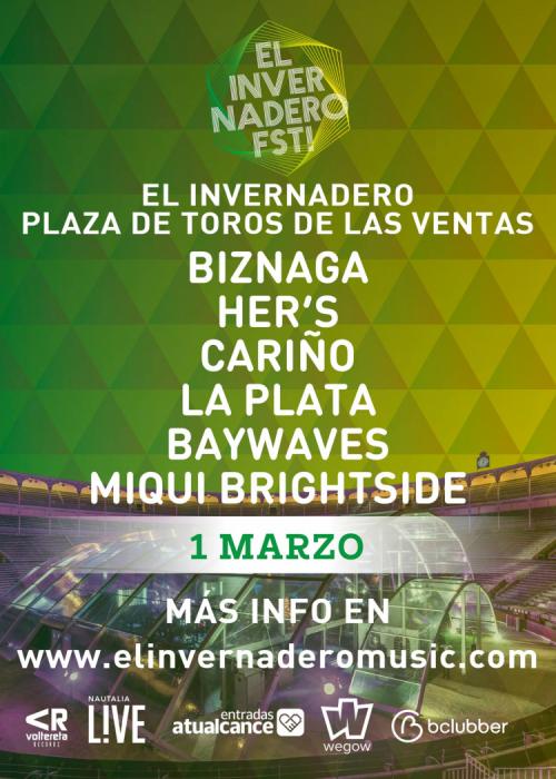 Cartel de Concierto de Biznaga + Her's + La Plata + Cariño + Baywaves + Miqui Brightside en Madrid