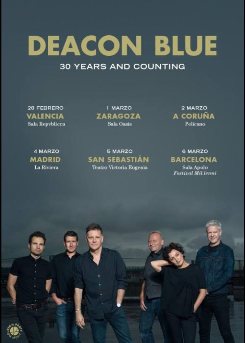 Cartel de Concierto de Deacon Blue en Barcelona