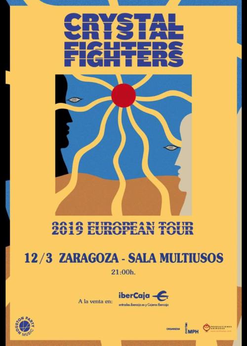 Cartel de Concierto de Crystal Fighters en Zaragoza