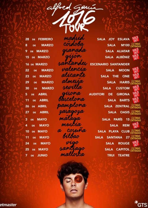 Cartel de Concierto de Alfred Garcia en Barcelona