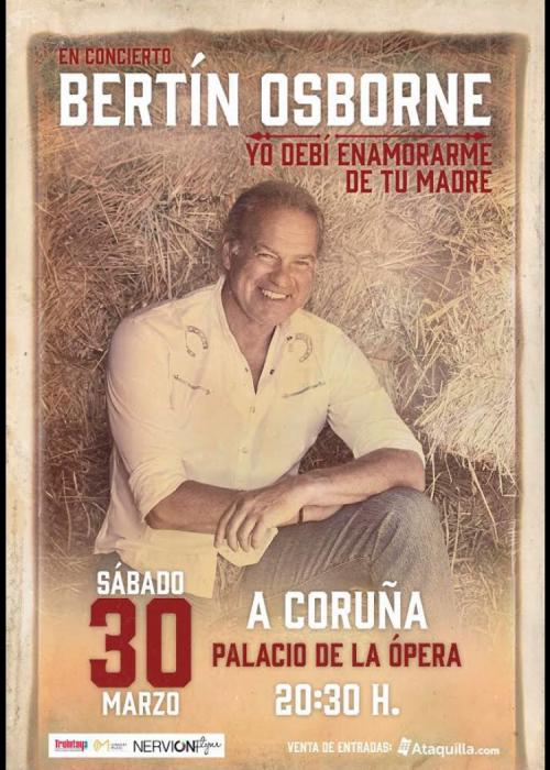 Cartel de Concierto de Bertín Osborne en A Coruña