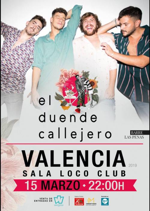 Cartel de Concierto de El Duende Callejero en Valencia