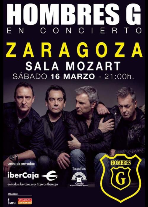 Cartel de Concierto de Hombres G en Zaragoza