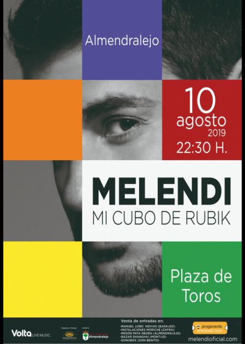 Cartel de Concierto de Melendi en Almendralejo