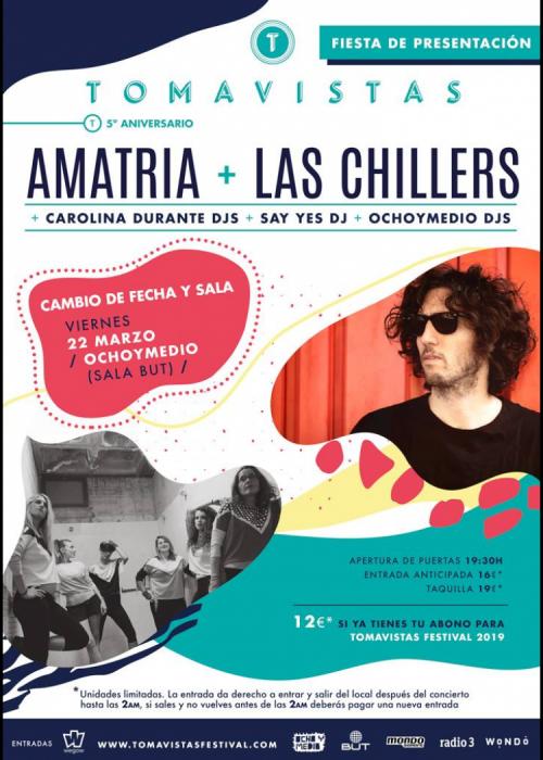 Cartel de Concierto de Amatria + Las Chillers en Madrid