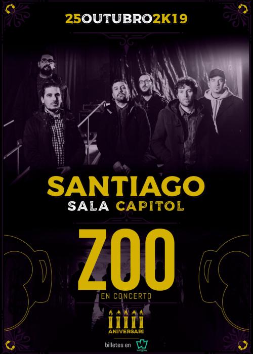 Cartel de Concierto de Zoo en Santiago de Compostela