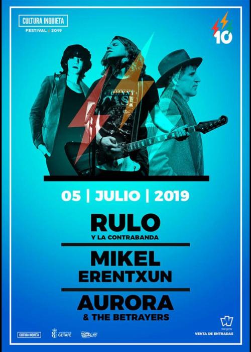 Cartel de Concierto de Rulo y La Contrabanda + Mikel Erentxun + Aurora & The Betrayers en Getafe