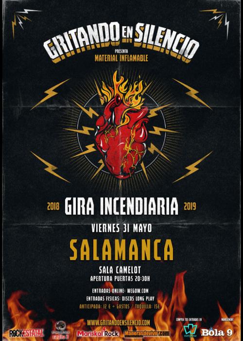 Cartel de Concierto de Gritando en Silencio en Salamanca