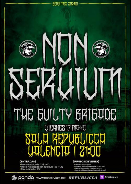 Cartel de Concierto de Non Servium en Valencia