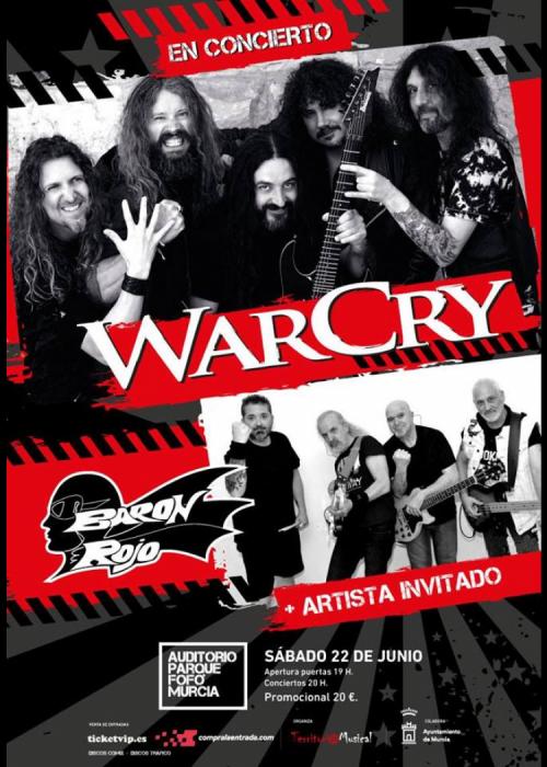 Cartel de Concierto de WarCry + Barón Rojo en Murcia