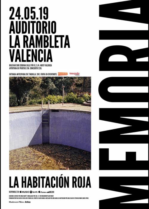 Cartel de Concierto de La Habitación Roja en Valencia