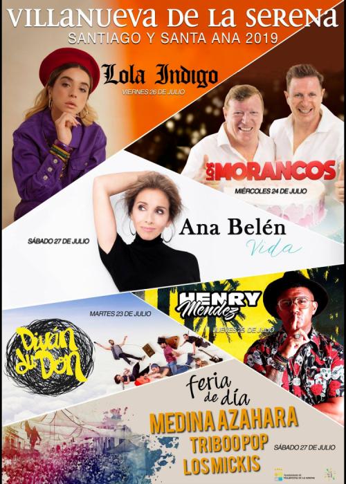 Cartel de Concierto de Lola Indigo en Villanueva de la Serena