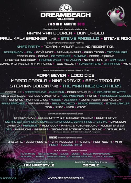 Cartel de Dreambeach Villaricos 2019