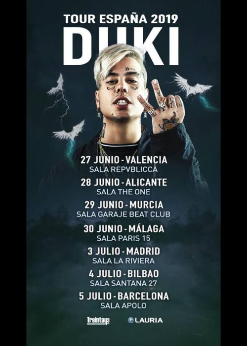 Cartel de Concierto de DUKI en Bilbao