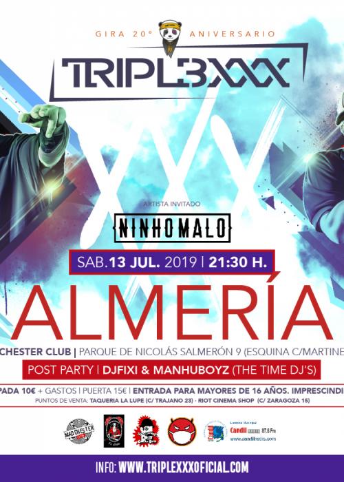 Cartel de Concierto de Triple XXX en Almería