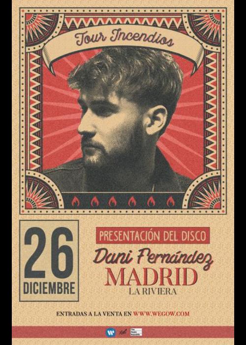 Cartel de Concierto de Dani Fernández en Madrid
