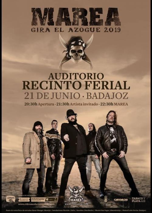 Cartel de Concierto de Marea en Badajoz