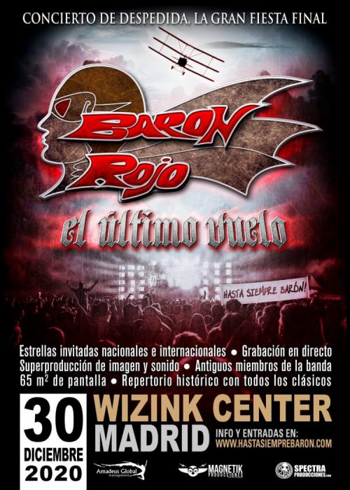 Cartel de Concierto de Barón Rojo en Madrid