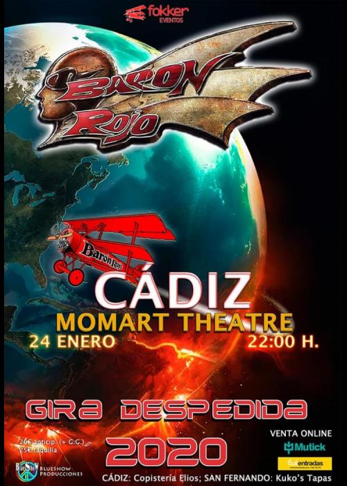 Cartel de Concierto de Barón Rojo en Cádiz
