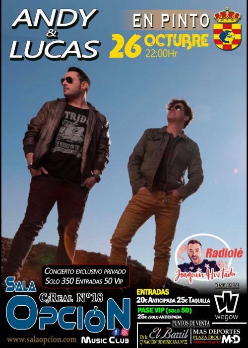 Cartel de Concierto de Andy y Lucas en Pinto