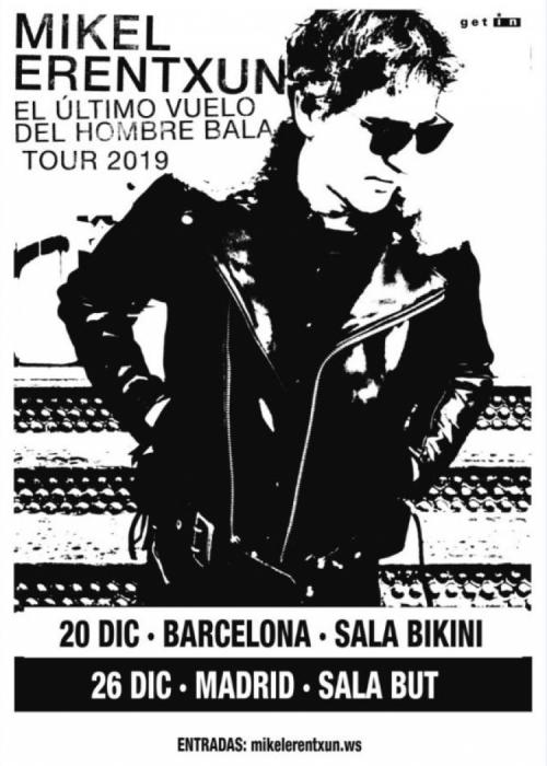 Cartel de Concierto de Mikel Erentxun en Barcelona