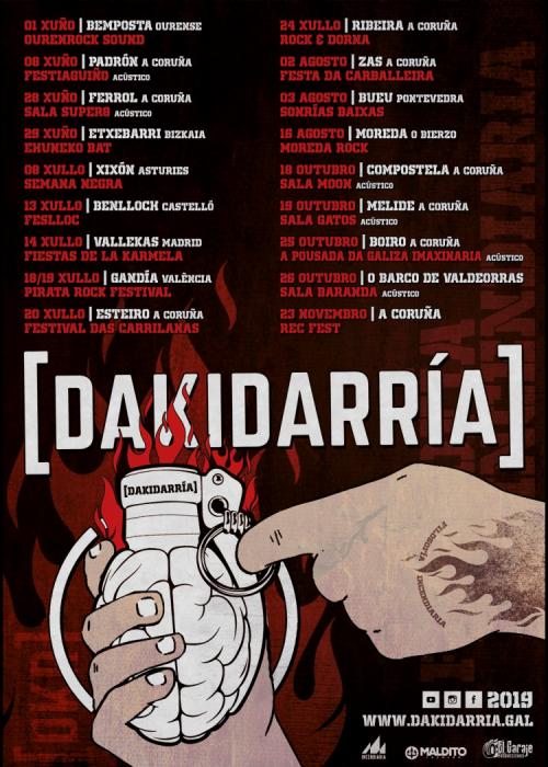Cartel de Concierto de Dakidarría en O Barco de Valdeorras