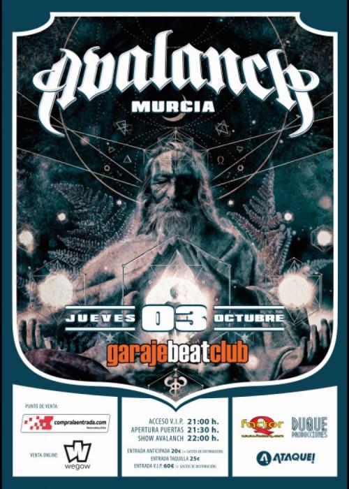 Cartel de Concierto de Avalanch en Murcia