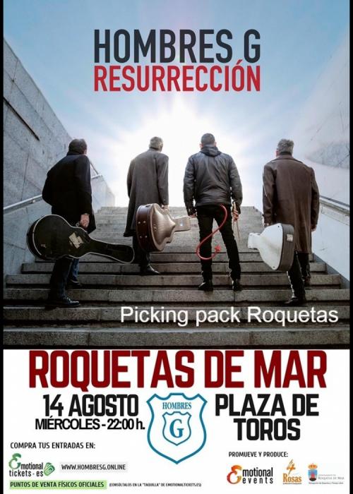 Cartel de Concierto de Hombres G en Roquetas de Mar