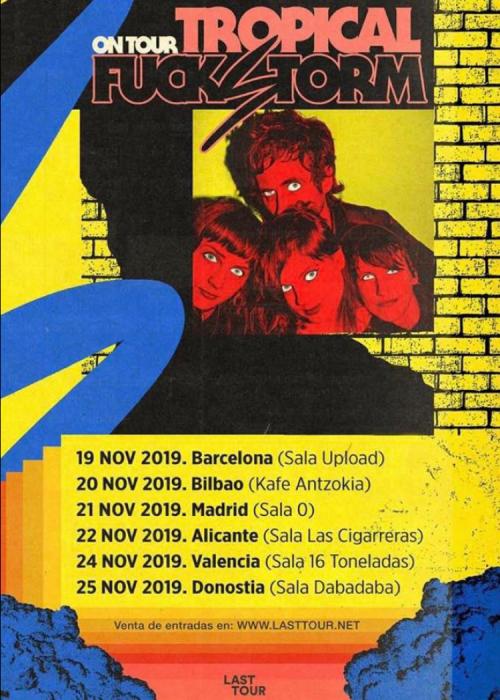 Cartel de Concierto de Tropical Fuck Storm en Valencia