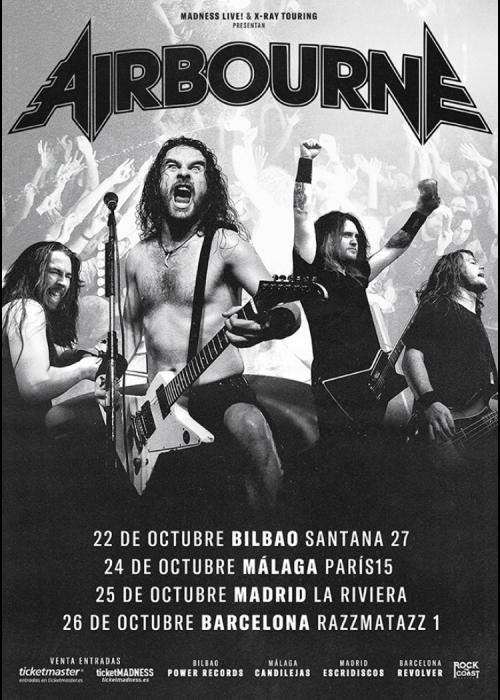 Cartel de Concierto de Airbourne en Málaga