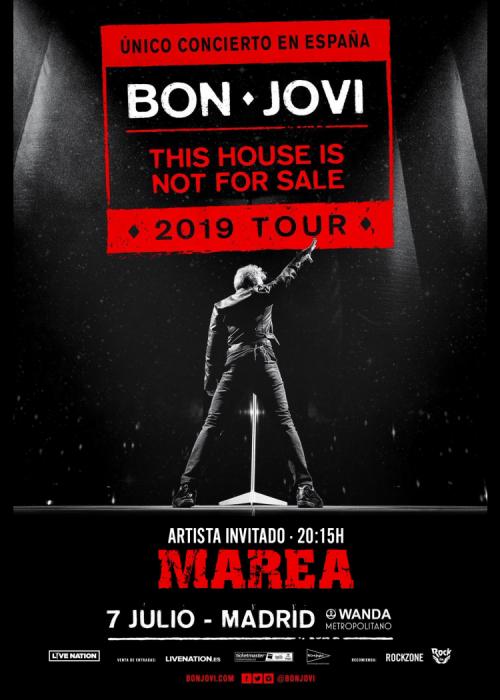 Cartel de Concierto de Bon Jovi + Marea en Madrid