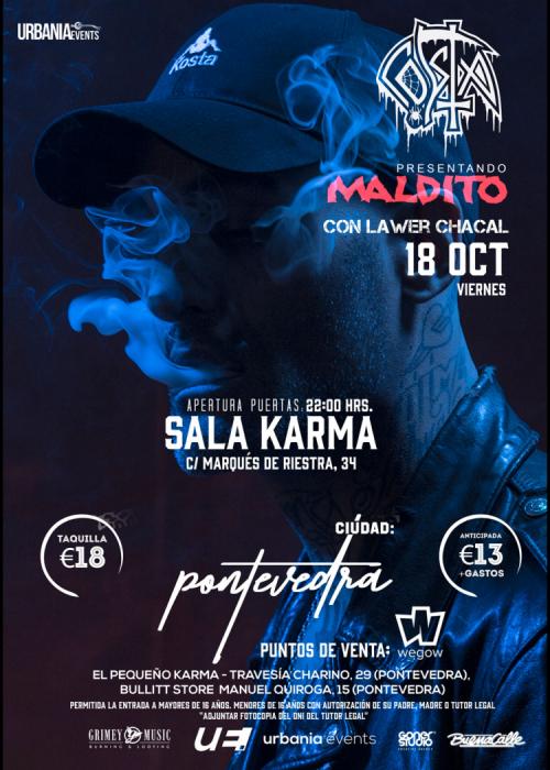 Cartel de Concierto de Costa en Pontevedra