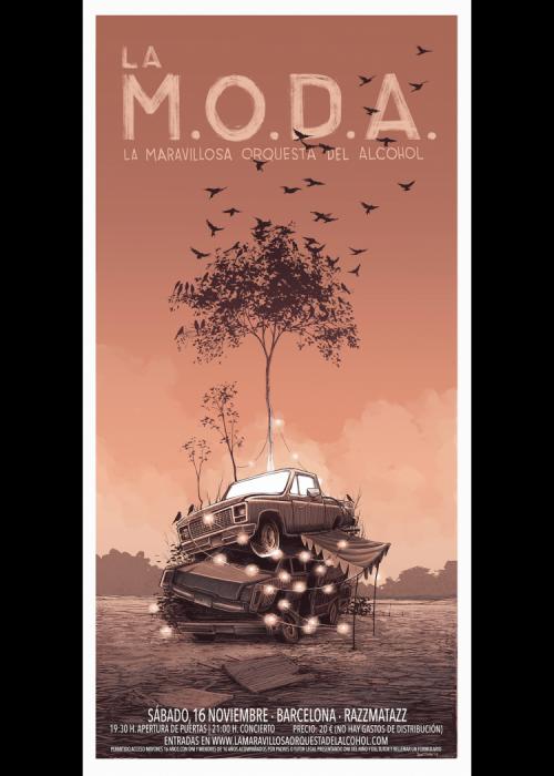 Cartel de Concierto de La M.O.D.A. en Barcelona