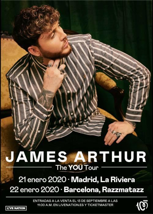 Cartel de Concierto de James Arthur en Barcelona
