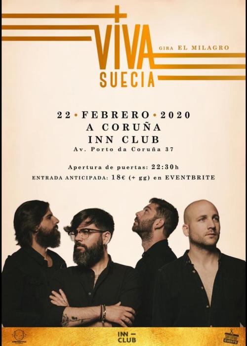 Cartel de Concierto de Viva Suecia en A Coruña