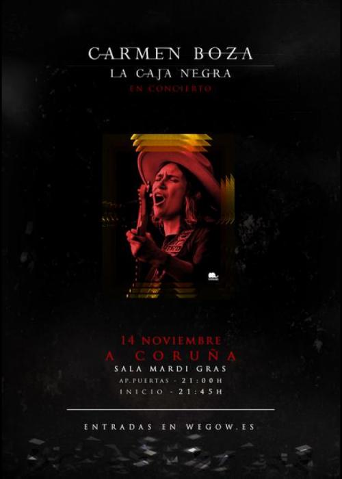 Cartel de Concierto de Carmen Boza en A Coruña