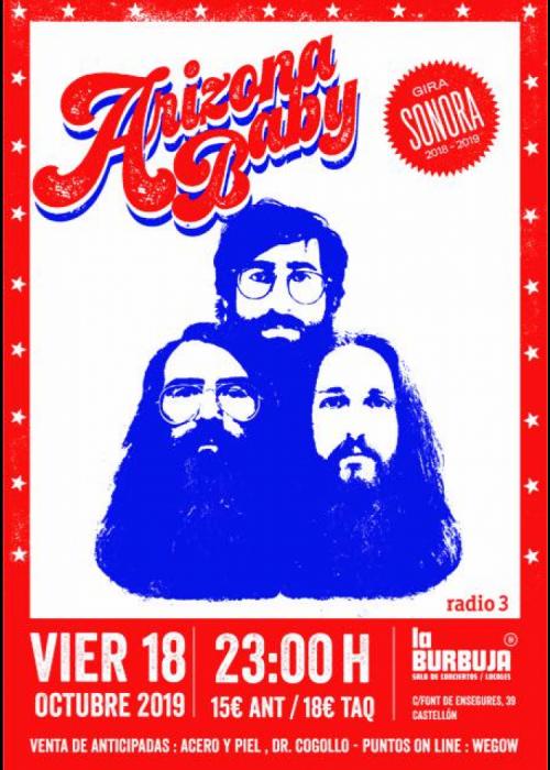 Cartel de Concierto de Arizona Baby en Castellón de la Plana