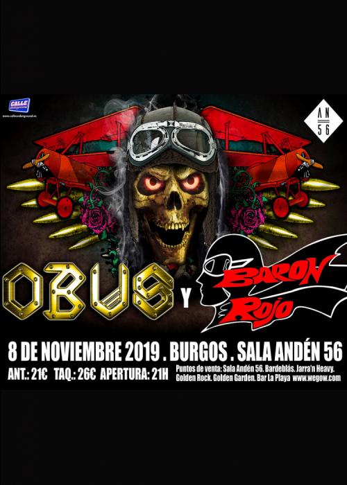 Cartel de Concierto de Barón Rojo + Obús en Burgos
