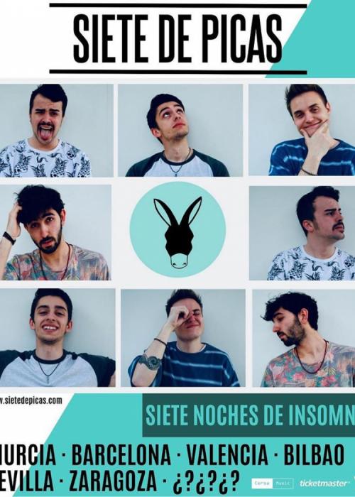 Cartel de Concierto de Siete de Picas en Zaragoza